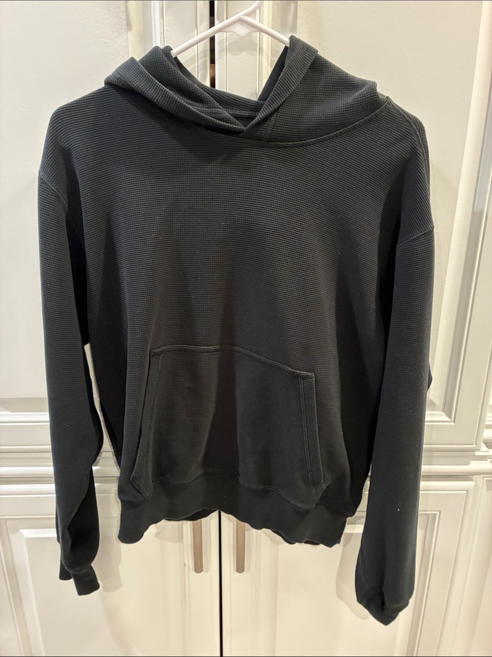 Aritzia Black Waffle Knit Hoodie